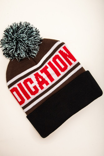 Шапка TRUESPIN Cobra Pom Beanie Brown/White/Black фото 5