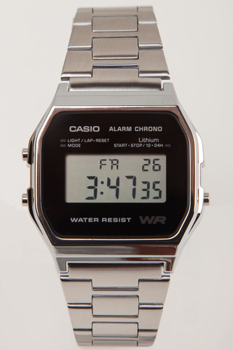 Часы CASIO A-158WEA-1E 587/593 (Хром/Черный)