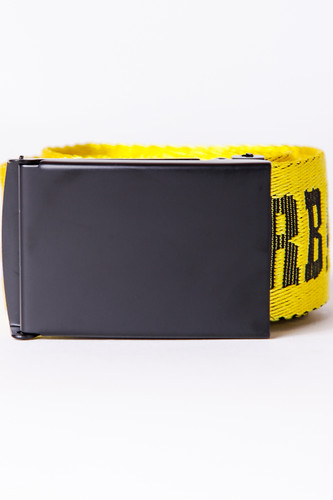 Ремень URBAN CLASSICS Jaquard Logo Belt (Black/Yellow/Black, 120 см)
