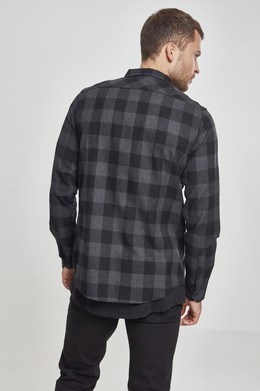 Рубашка URBAN CLASSICS Checked Flanell Shirt Black/Charcoal фото 2