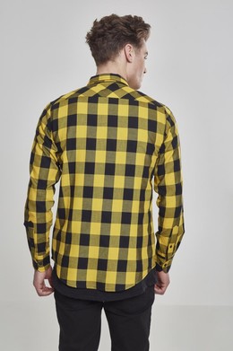Рубашка URBAN CLASSICS Checked Flanell Shirt Black/Honey фото 2