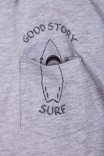 Футболка GOOD STORY Акула (с карманом) Серый фото 18