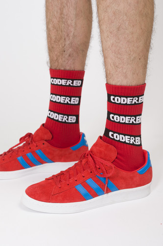 Носки CODERED Logo Stripes Socks Красный/Черно-Белое Лого фото 2