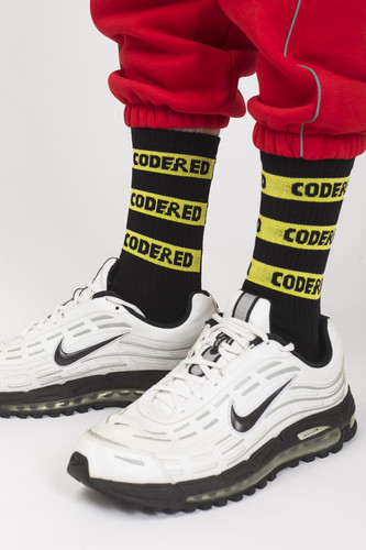Носки CODERED Logo Stripes Socks Черный/Желто-Черное Лого фото 2