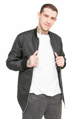 Куртка-Бомбер TRUESPIN удлиненный Черный фото 2
