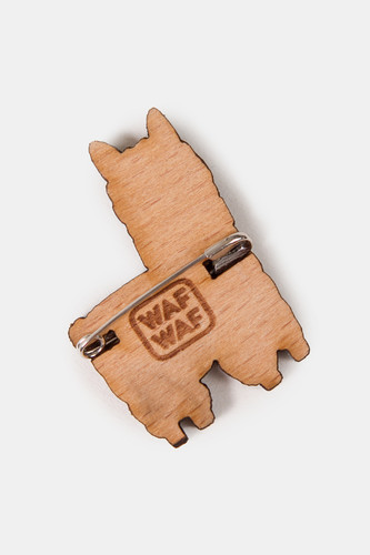 Значок деревянный WAF-WAF Альпака (Белый/Оранжевый) фото 6