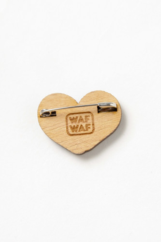 Значок деревянный WAF-WAF Авокадо сердце (Зеленый/Розовый/Желтый) фото 6