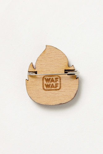 Значок деревянный WAF-WAF Жопа в огне (Бежевый/Оранжевый/Желтый /Красный) фото 6