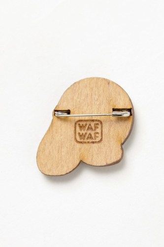 Значок деревянный WAF-WAF Футбол (Белый/Черный) фото 6