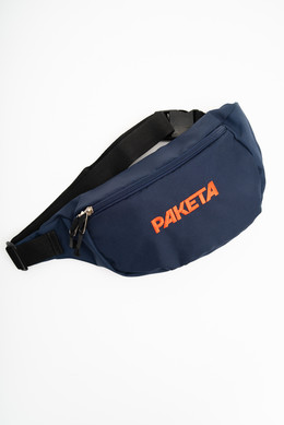 Поясная сумка РАКЕТА Тёмный синий с оранжевый вышевкой РАКЕТА фото