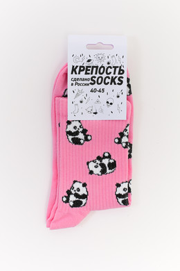 Носки КРЕПОСТЬ SOCKS Плюшевая панда Розовый фото