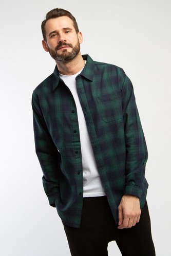 Рубашка TRUESPIN Flannel Shirt Navy/Green фото 10