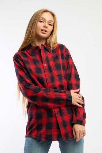 Рубашка TRUESPIN Flannel Shirt Navy/Red фото 12
