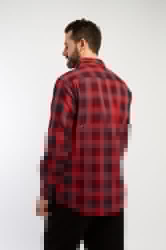 Рубашка TRUESPIN Flannel Shirt Navy/Red фото 15