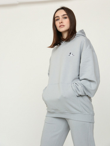 Худи оверсайз РОДИНА Журавль (женское) Голубой фото 6