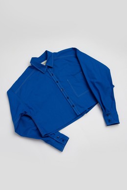 Рубашка LEON HARKER Crop Синий фото