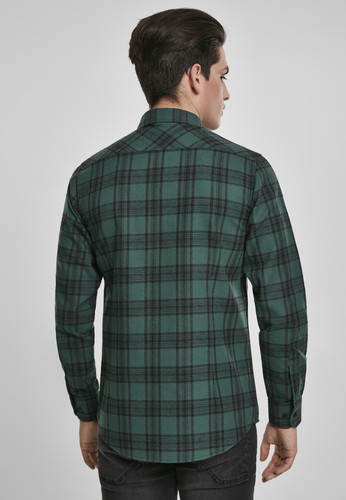 Рубашка URBAN CLASSICS Checked Flanell Shirt 7 Dark Green/Black фото 8
