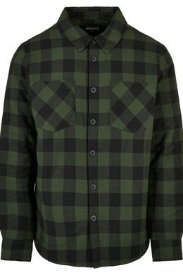 Рубашка URBAN CLASSICS Padded Check Flannel Shirt Black/Forest фото