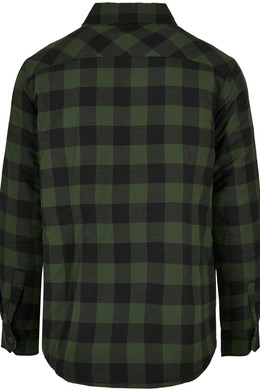 Рубашка URBAN CLASSICS Padded Check Flannel Shirt Black/Forest фото 2