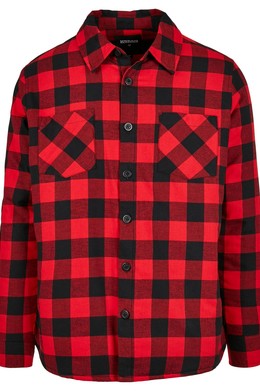 Рубашка URBAN CLASSICS Padded Check Flannel Shirt Black/Red