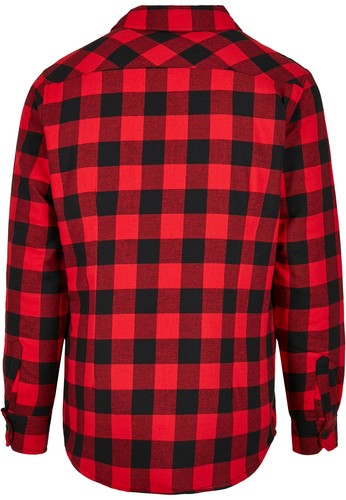 Рубашка URBAN CLASSICS Padded Check Flannel Shirt Black/Red фото 7