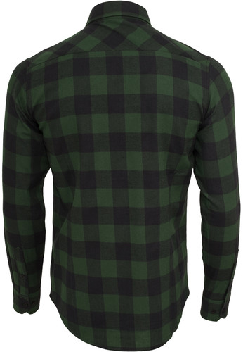 Рубашка URBAN CLASSICS Checked Flanell Shirt Black/Forest фото 10
