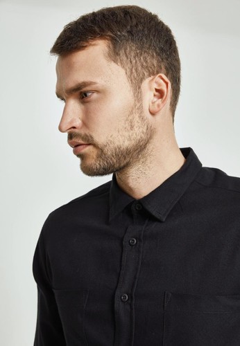 Рубашка URBAN CLASSICS Checked Flanell Shirt Black/Black фото 9
