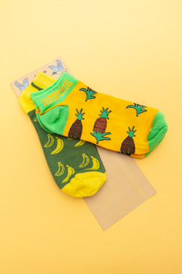 Набор носков ЗАПОРОЖЕЦ Ананас и Банан (Короткие) Разноцветный