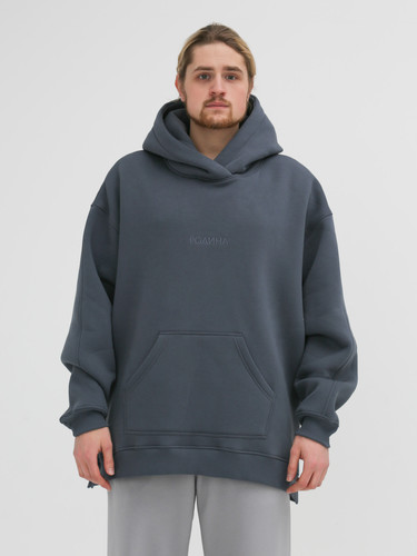 Худи с начесом гипер оверсайз РОДИНА Cloud New Logo (мужское) Серо-Голубой фото 4