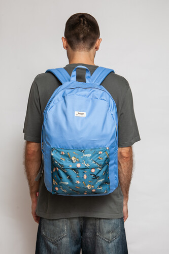 Рюкзак ЗАПОРОЖЕЦ Daypack карман принт коты Голубой/Морской Синий фото 15