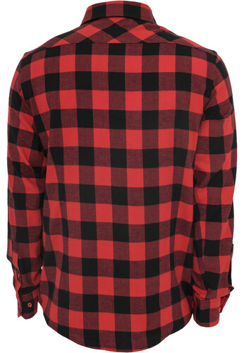 Рубашка URBAN CLASSICS Checked Flanell Shirt Black/Red фото 12