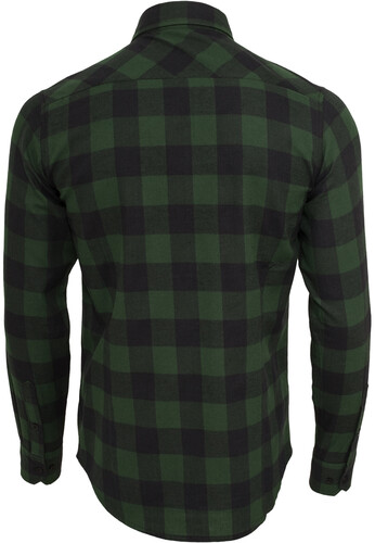 Рубашка URBAN CLASSICS Checked Flanell Shirt Black/Forest фото 12