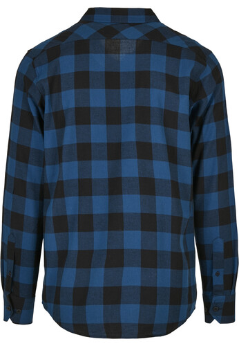 Рубашка URBAN CLASSICS Checked Flanell Shirt Blue/Black фото 5