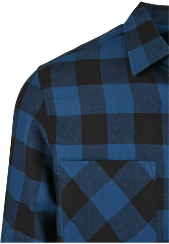 Рубашка URBAN CLASSICS Checked Flanell Shirt Blue/Black фото 6