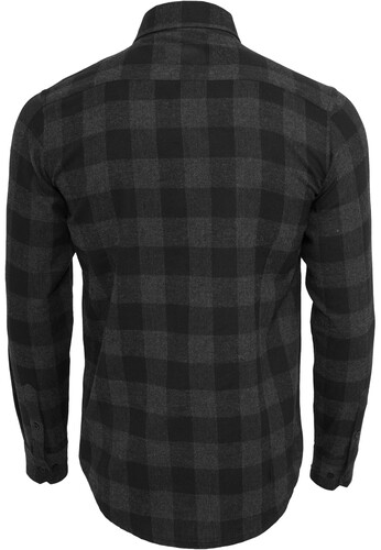 Рубашка URBAN CLASSICS Checked Flanell Shirt Black/Charcoal фото 12