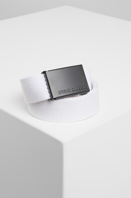 Ремень URBAN CLASSICS Canvas Belts White/Black фото