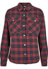 Рубашка URBAN CLASSICS Ladies Oversized Overshirt SS23 Midnightnavy/Red фото 4