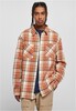 Рубашка URBAN CLASSICS Long Oversized Checked Leaves Shirt SS23 Softseagrass/Red фото