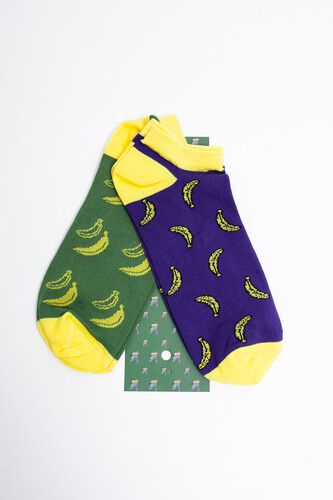 Набор носков ЗАПОРОЖЕЦ Банан (2 пары, короткие) Зеленый/Фиолетовый фото 8