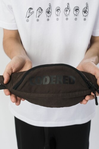 Сумка поясная CODERED Hip Bag Коричневый микрофибра/Черный принт CODERED фото 3