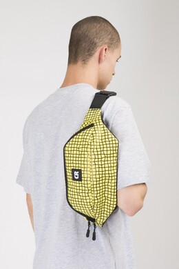 Сумка поясная CODERED Hip Bag Large Желтый Яркий Таслан/Паттерн Bent Grid Черный фото