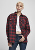 Рубашка URBAN CLASSICS Ladies Oversized Overshirt SS23 Midnightnavy/Red фото