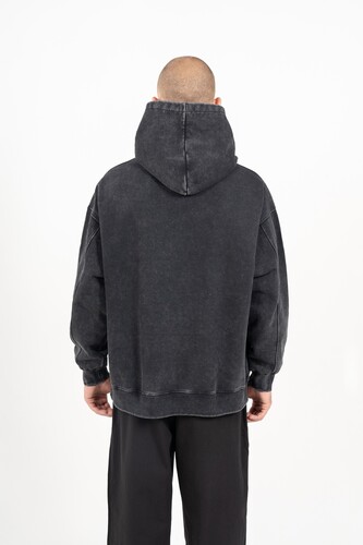 Худи KUL'TURA oversize "Premium" Garment dyed черный фото 5