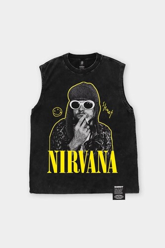 Майка SHMOT "Nirvana" Garment Dye черный фото 3