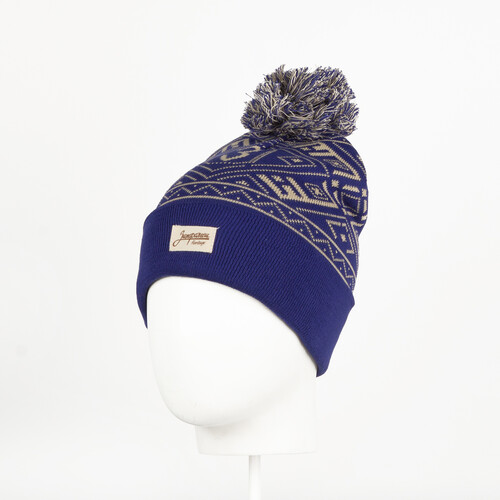 Шапка с помпоном ЗАПОРОЖЕЦ Узор Blue фото 4