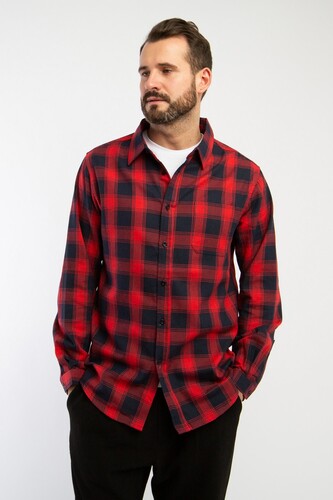 Рубашка TRUESPIN Flannel Shirt Navy/Red фото 6