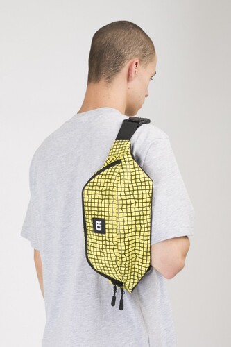 Сумка поясная CODERED Hip Bag Large Желтый Яркий Таслан/Паттерн Bent Grid Черный фото 2