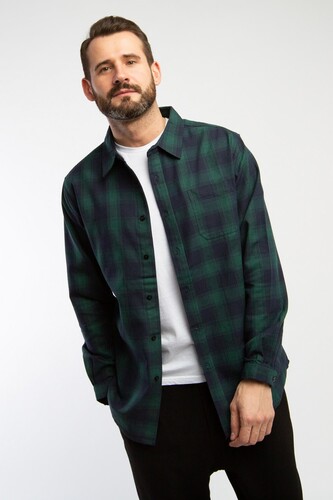 Рубашка TRUESPIN Flannel Shirt Navy/Green фото 6