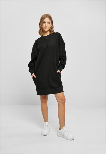 Платье URBAN CLASSICS Ladies Oversized Rib Crewneck Dress Black фото 6