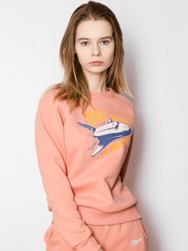 Свитшот с начесом РОДИНА Через тернии к звездам (женский) Персиковый фото 5